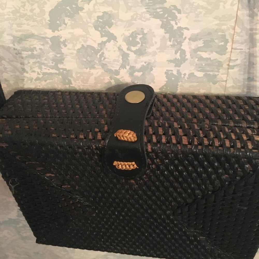 Collection 18 Rectangle Rattan Handbag - Picture 3 of 10
